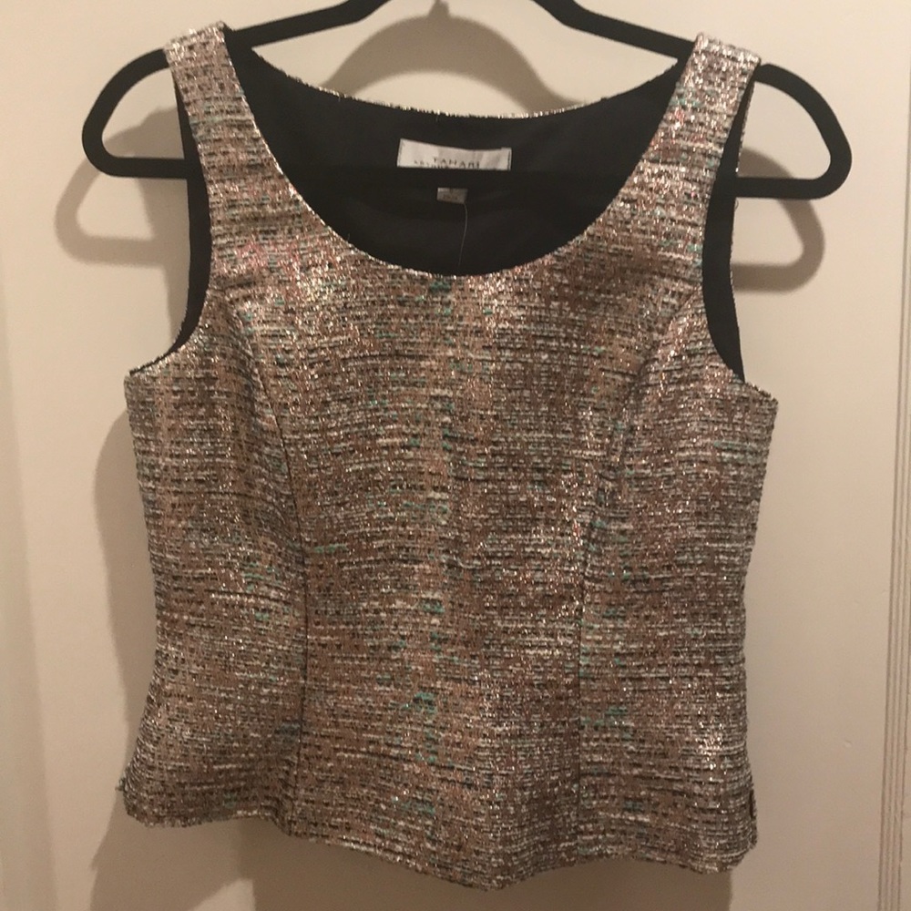 Tags to silver/blush/black metal tweed shell